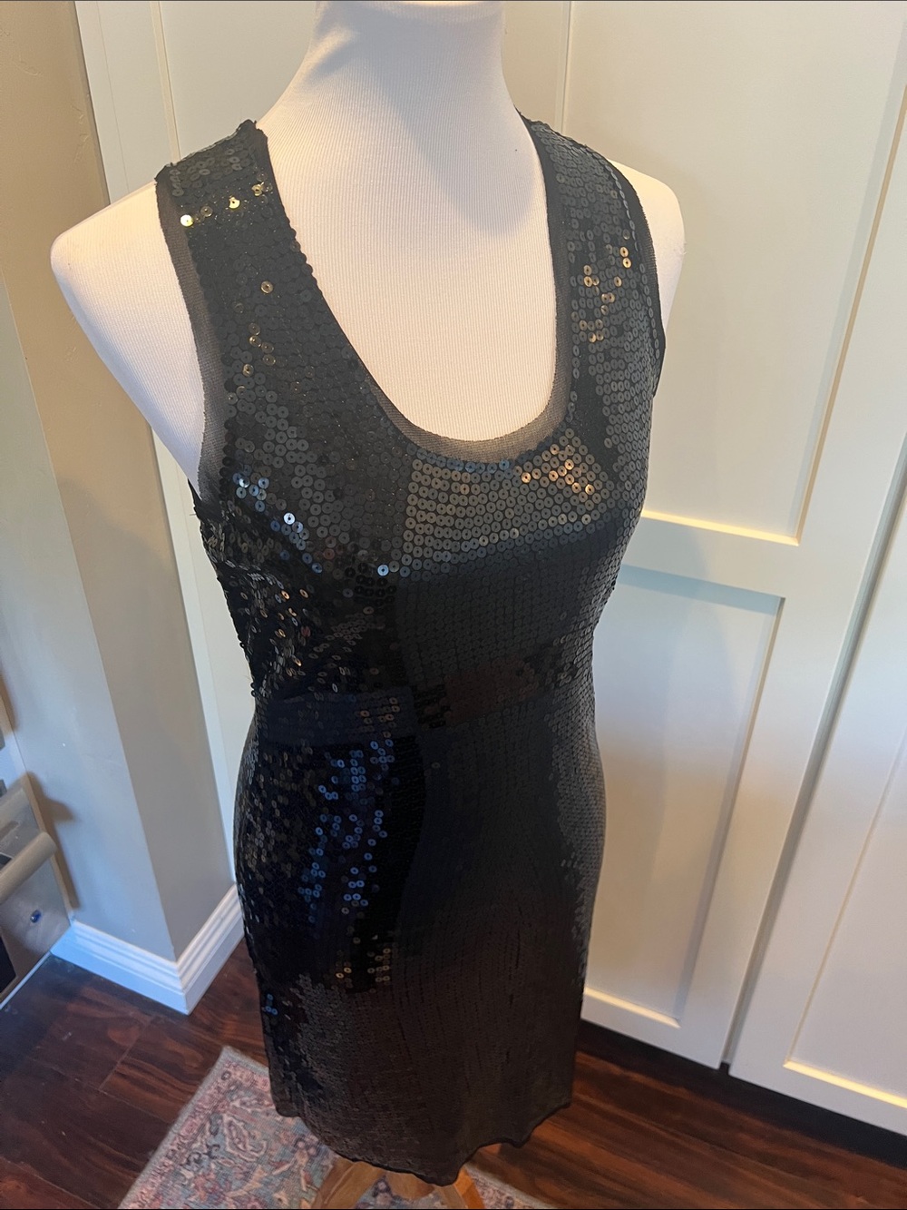 Max Studio Black Sequin Tank Mini Dress - Picture 8 of 8